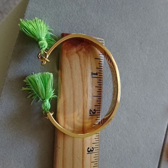 Lilly Pulitzer Gold Plated Tassels Cuff Bracelet x3 Turquoise, pink & blue - Picture 8 of 9